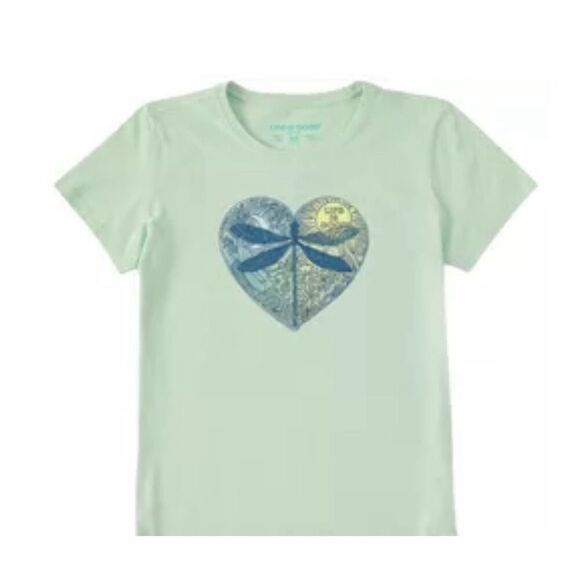 LIFE IS GOOD WOMEN’S MEDIUM Dragon Fly Heart T-Shirt - Picture 8 of 8
